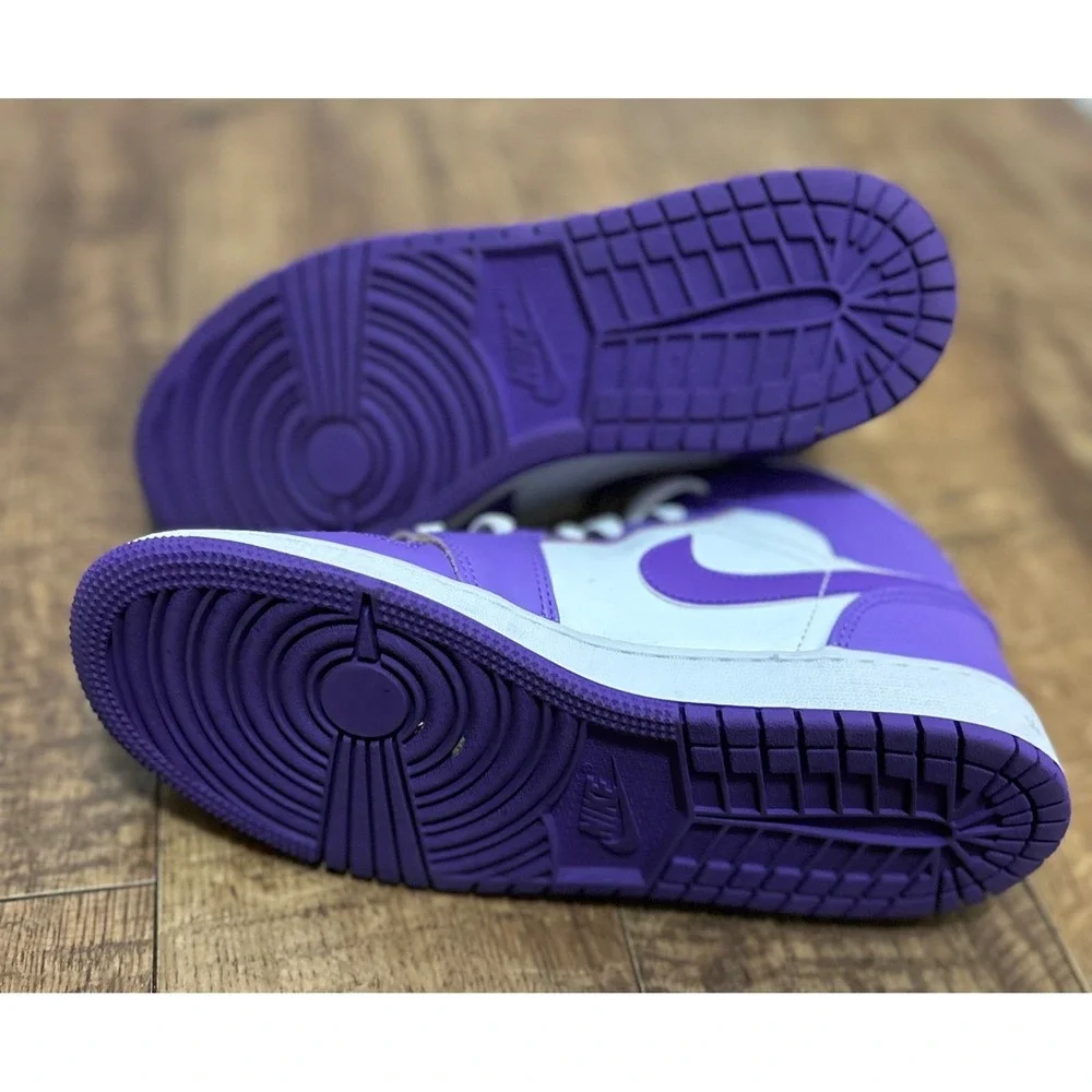 Nike Air Jordan 1 Mid Purple Youth 6 GS DQ8423-511 Sneakers